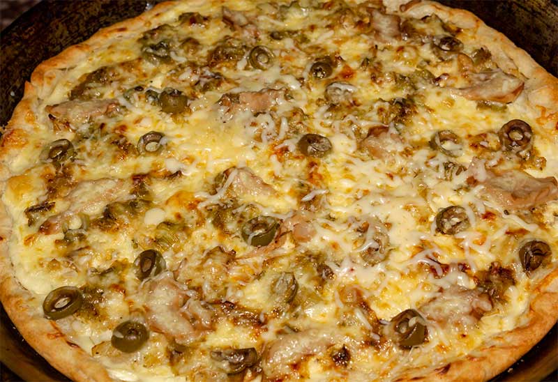 Pizza blanche aux champignons