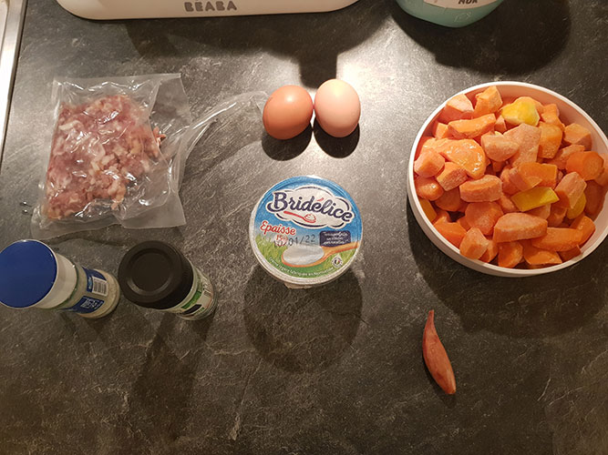 ingrédients pour des carottes façon carbonara