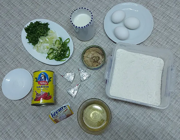 ingrédients de soufflé au thon tunisien
