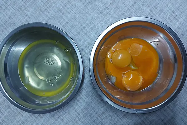 séparation facile de jaunes et blancs d’œufs
