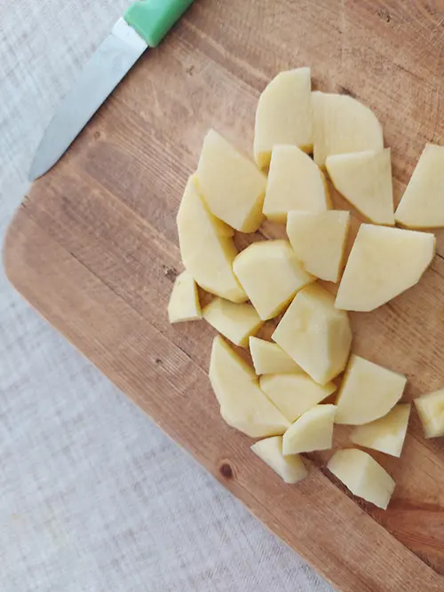pommes de terre coupées