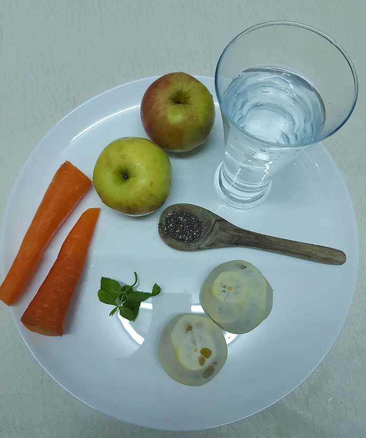 Jus de carotte, pomme et orange