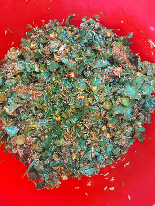 Enrober d’huile et d’épices.