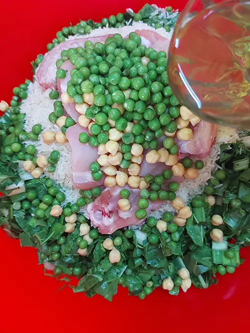 Ajoutez l’huile d’olive.