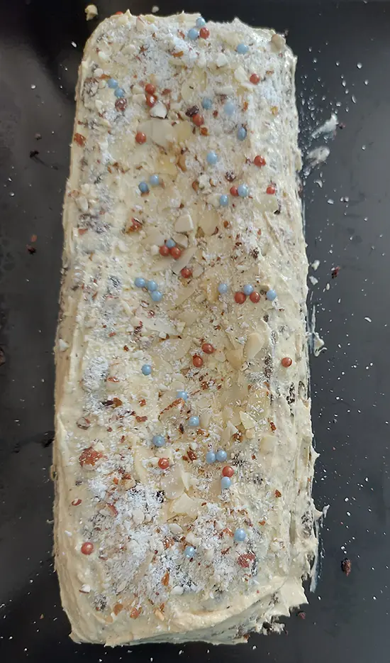 Gâteau génoise au cacao et crème noisette