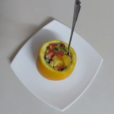 Salade de fruits fraîche à l’orange et grenade