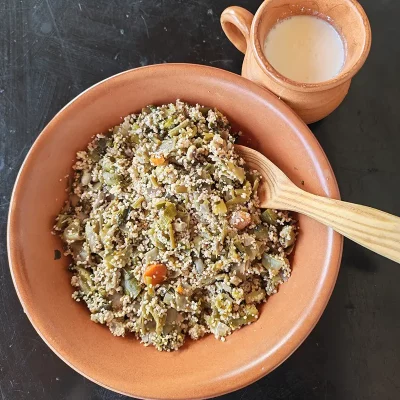 Couscous vapeur aux pourpiers et légumes (Tameqfoult Amermour Tevhirine)