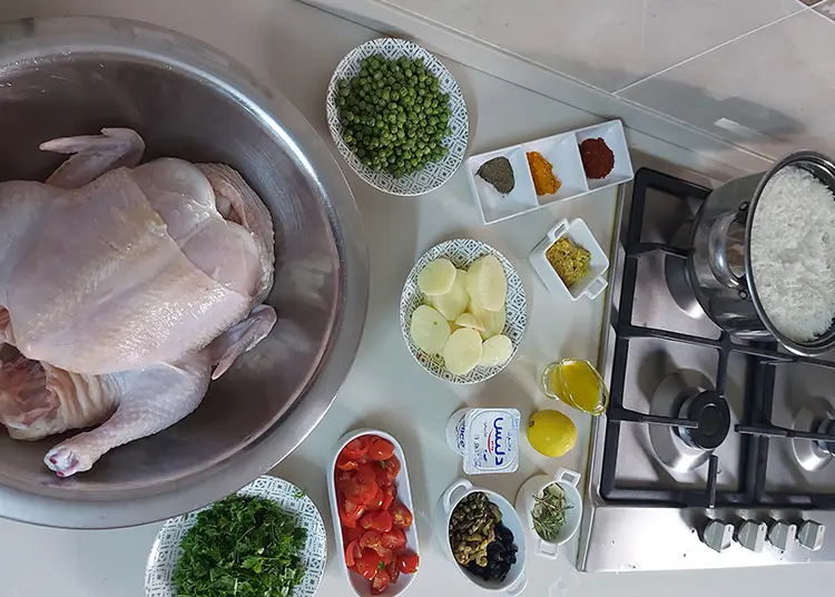 Poulet farci au four